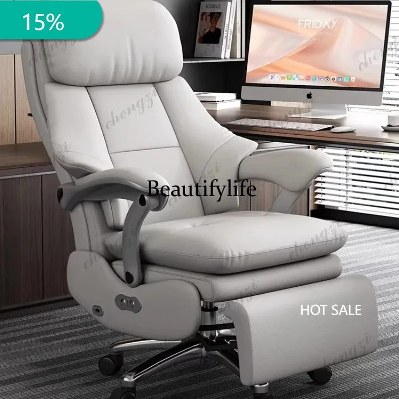 

M182 Electric Executive Office Chair - Genuine Leather Reclining Desk Chair with Luxurious Design for Home Business Furniture
