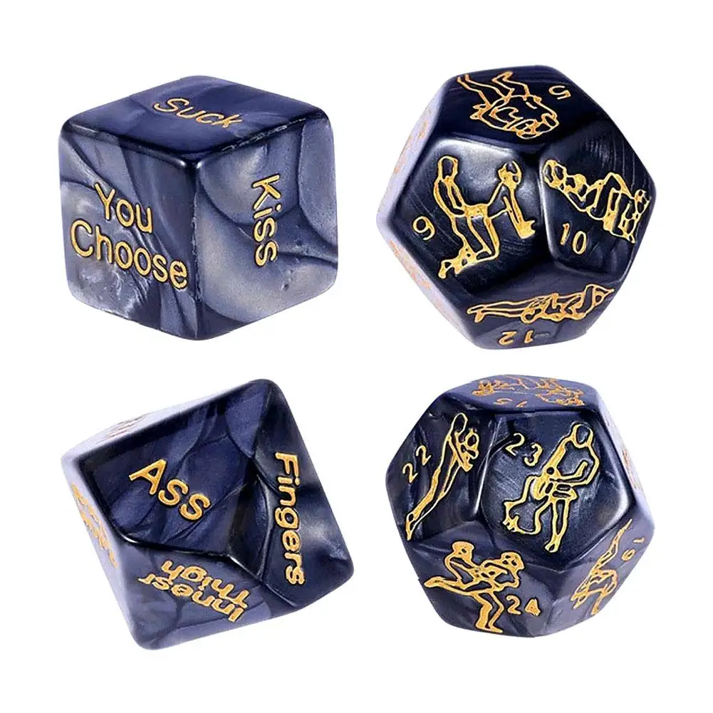 2/4PCS Sexy Dice Set Fun Adult Love Posture Couple Game Tool Noctilucent Acrylic Lovers Position Foreplay Romantic Party Toys