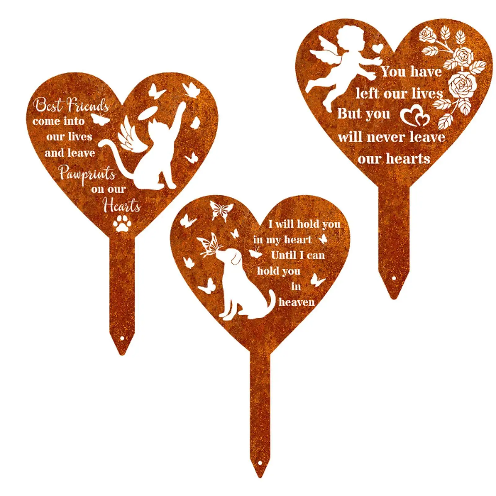 Memorial Grave Marker Metal Cemetery Memorial Stake Garden Memorial Remembrance Plaque for Cemetery Grave Outdoor Balcony Garden