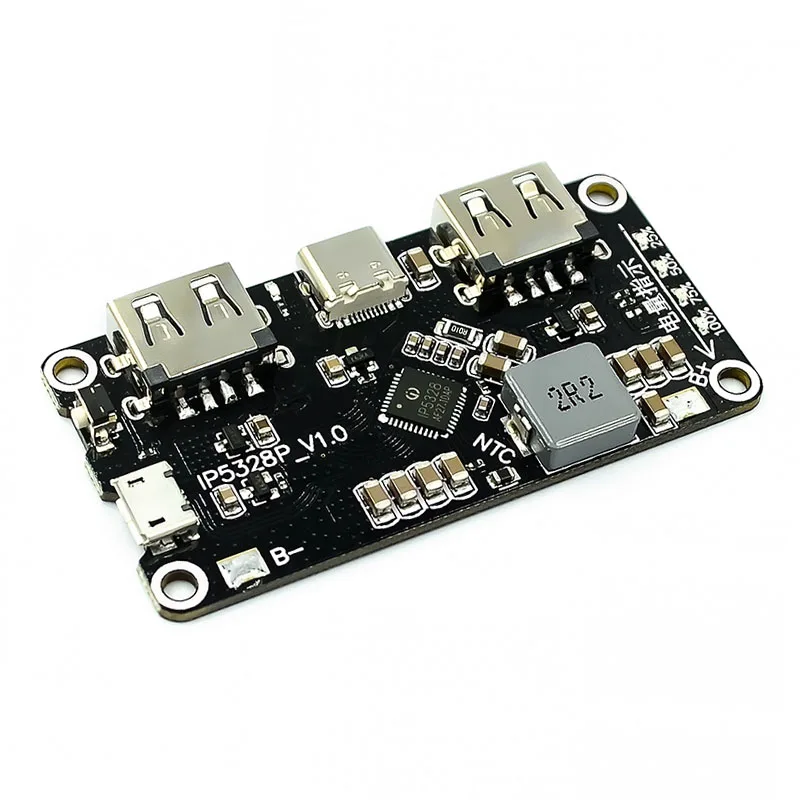 IP5328P 듀얼 USB 18650 배터리 충전기 트레저 Tpye-c 3.7V ~ 5V 9V 12V 스텝업 고속 충전기 회로 기판 QC2.0 QC3.0