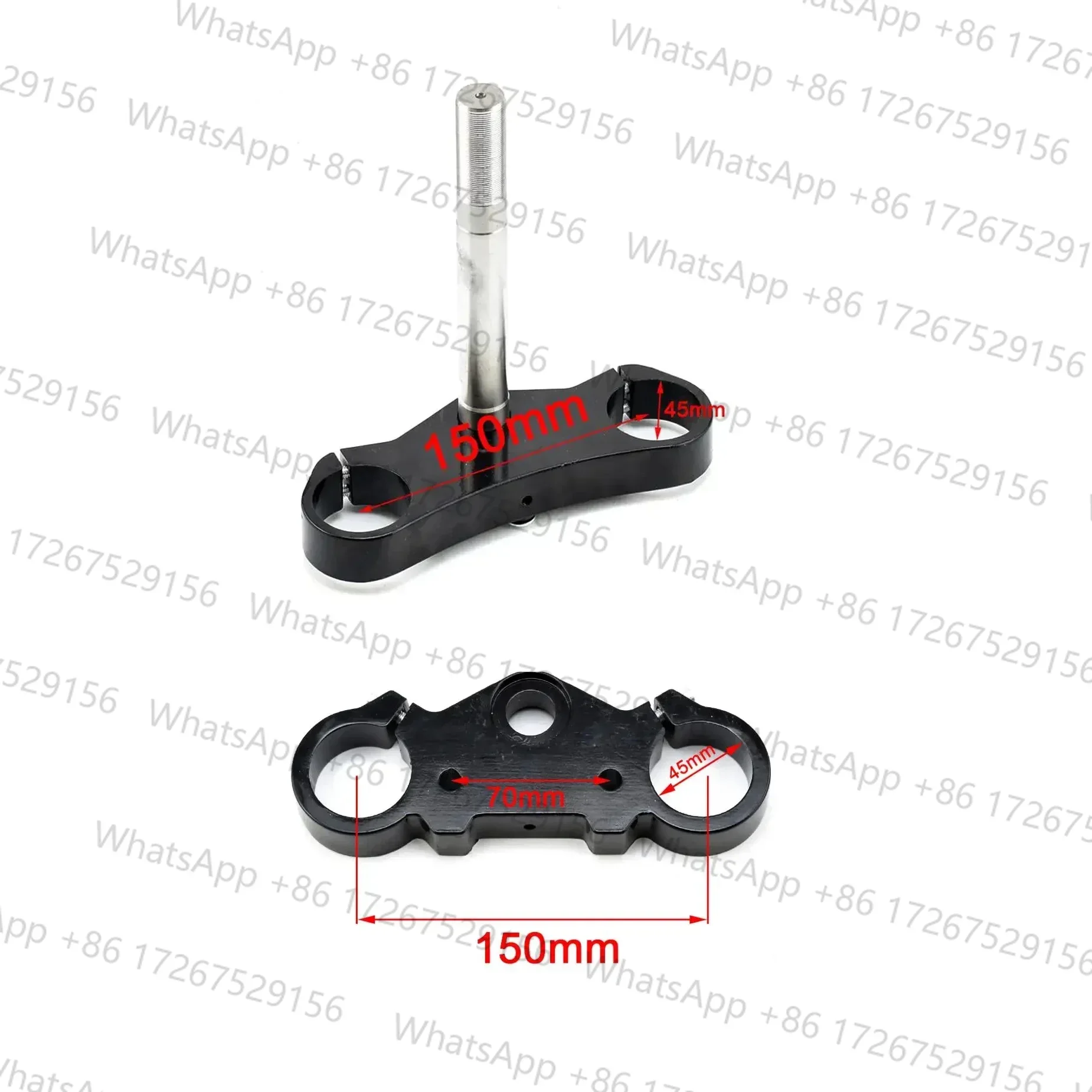 45mm & 45mm 205L Upper lower Plate Handlebar triple Tree Steering Bar Riser for Front Fork 22mm handlebar dirt pit bike parts