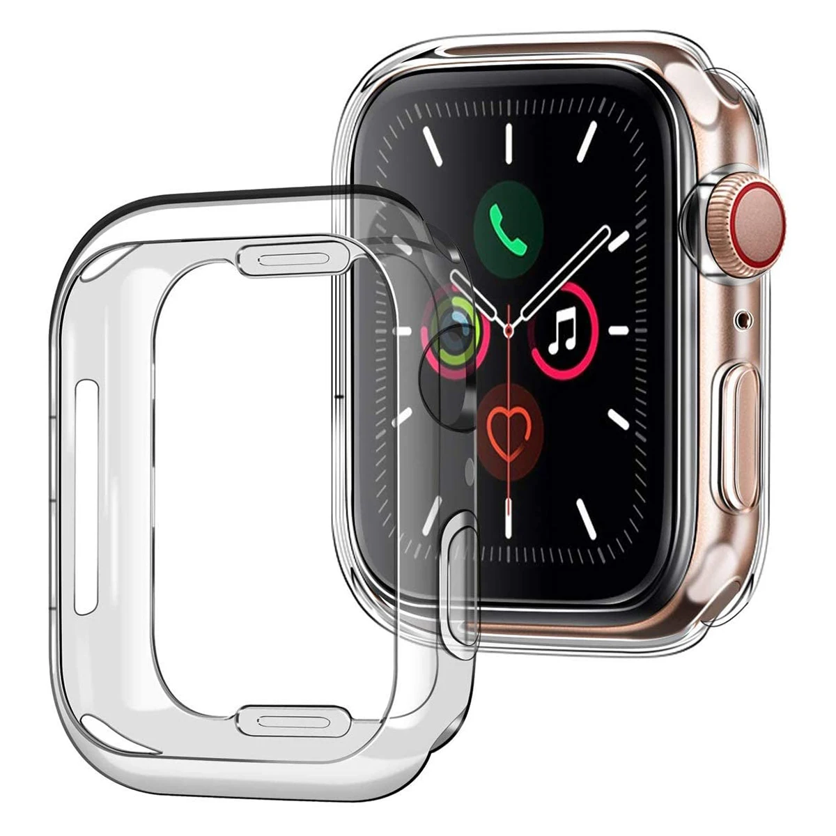 Transparent All-round Protection Soft TPU Smart Watch Case Cover for Apple Watch Series 9 / 8 / 7 45mm