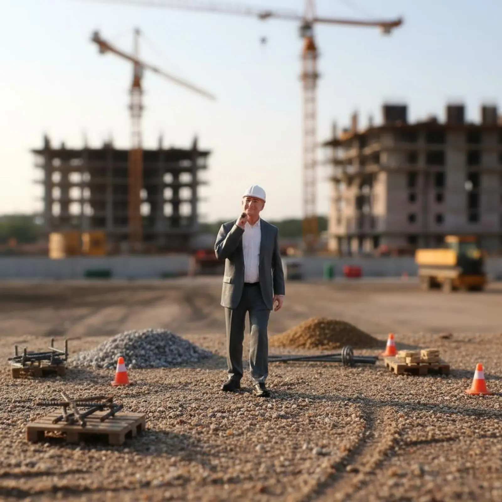 Construction Worker Figurine Highly Detailed Hand-Painted Construction Laborer Figure Miniature Worker Model Resin Material - view 6