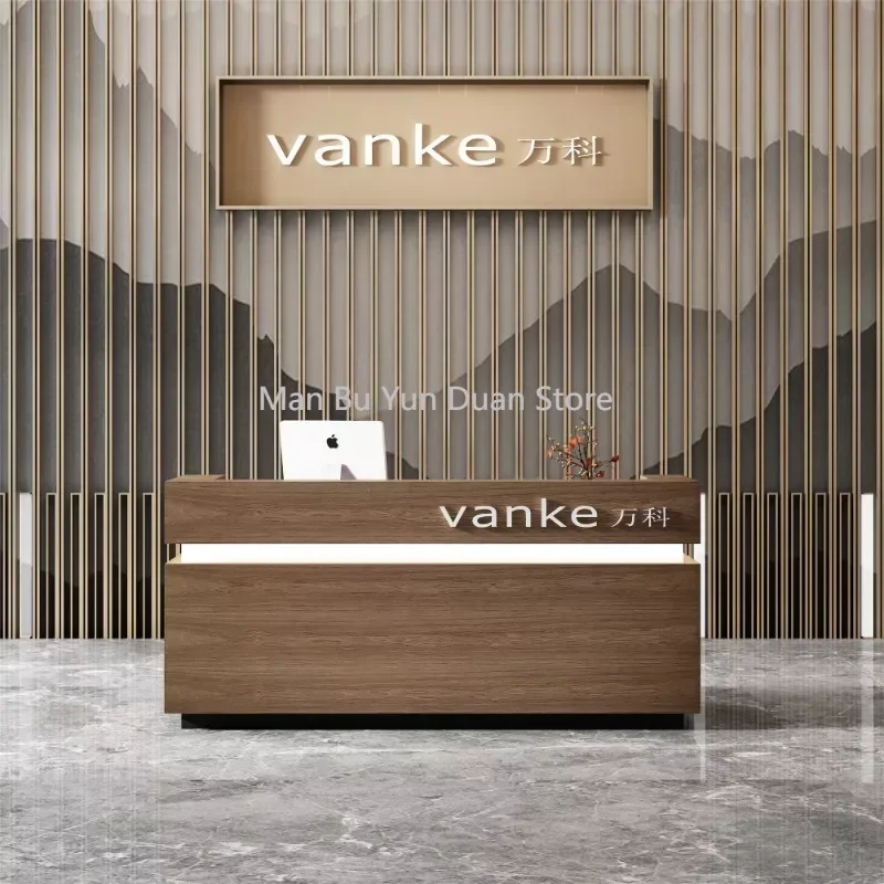 School Front Desk Reception Counter Modern Restaurant Reception Simple Hair Salon Counter Display Schreibtisch Salon Furniture