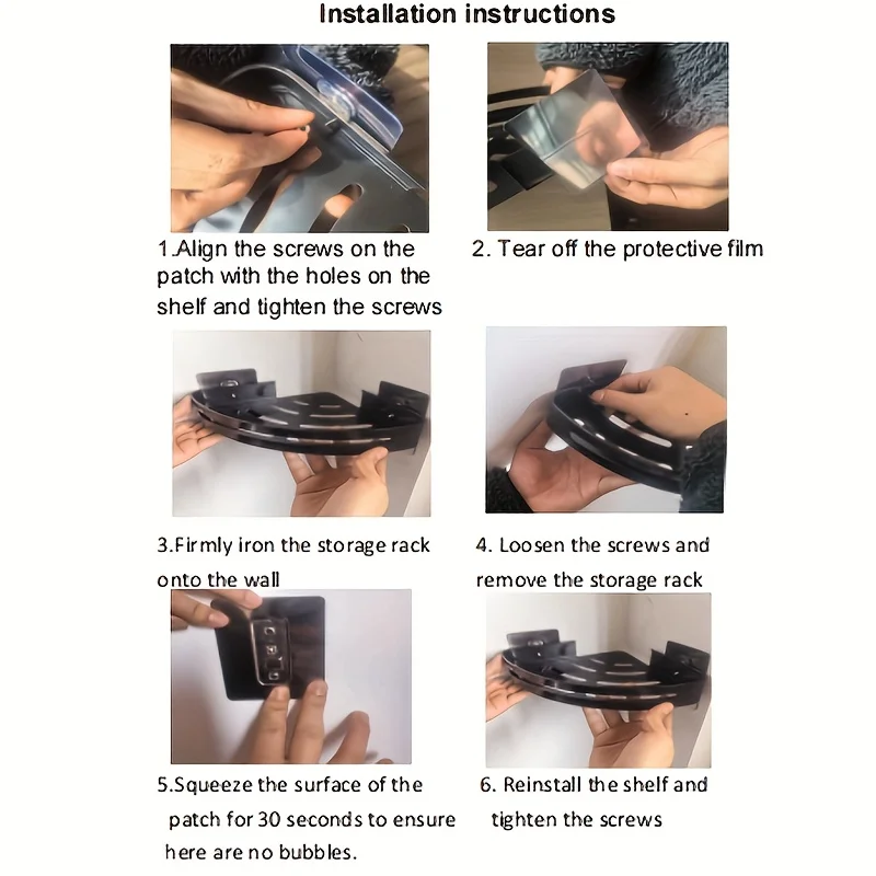 1 Stück nicht bohrendes Aluminium-Badezimmer-Aufbewahrungsregal – an der Wand montiertes Eckregal zur Aufbewahrung von Badezimmer-Shampoo-Duschgel-Kosmetik – Detail 18