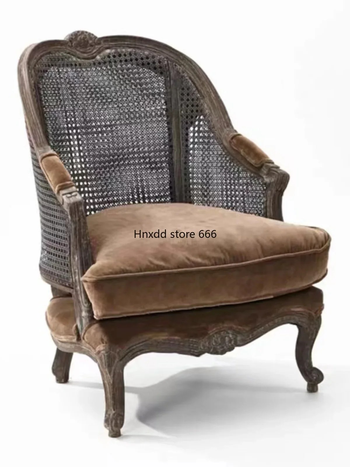 Villa solid wood fabric sofa French living room leisure sofa image 5