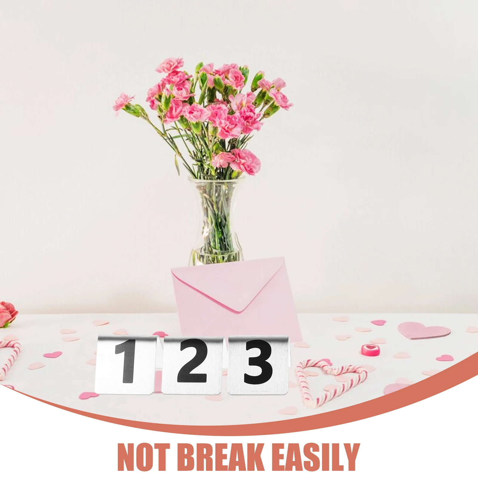 

6Pcs Stainless Steel Table Number Tents Double Side Numbered Restaurant Wedding Party Reception Signs Table Numbers