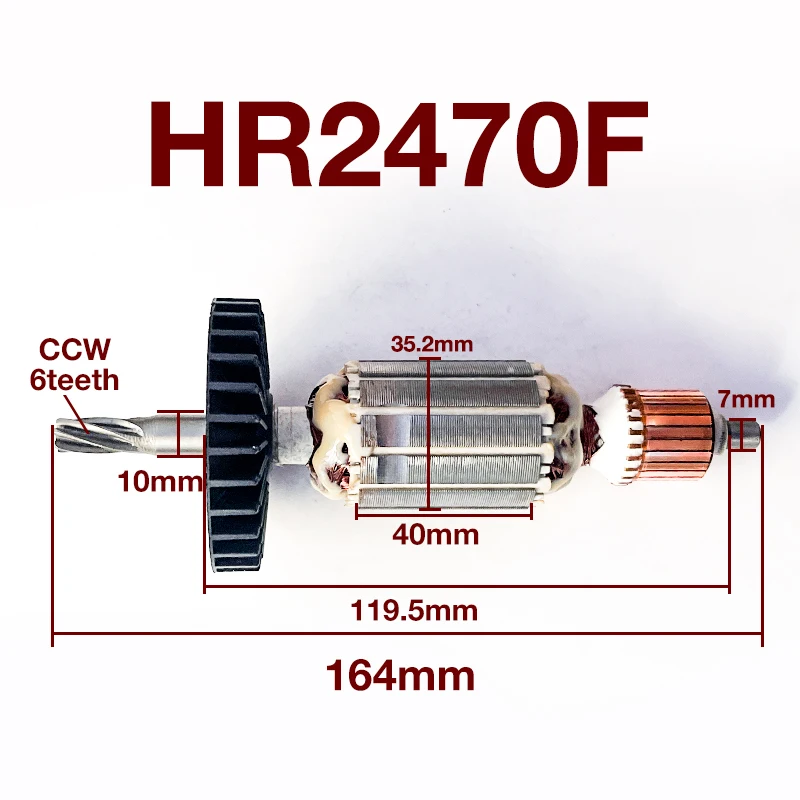 

HR2470F Armature Rotor Accessories for Makita HR2470F HR2460 Hammer Armature Rotor Stator Coil Anchor Replacement