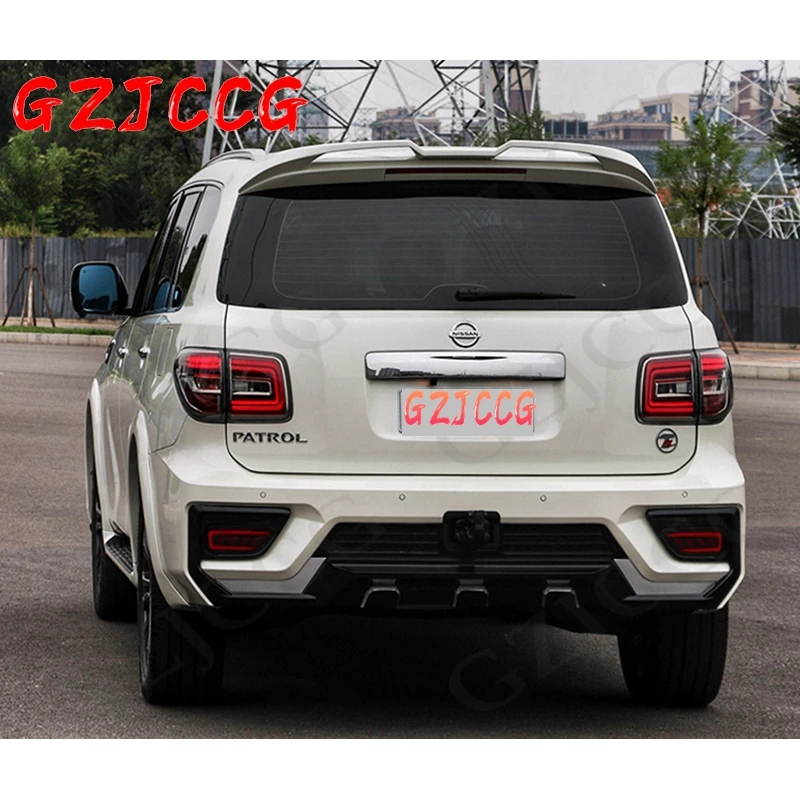 

Auto ABS Plastic White Black Color Rear Trunk Boot Wing Spoiler Car Accessories 1Pcs For Nissan PATROL Y62 2011-2020