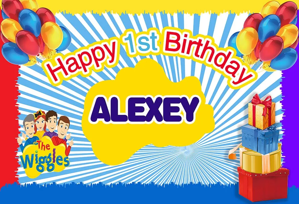 خلفيات صور ويجلز لعيد ميلاد الطفل خلفيات للتصوير الفوتوغرافي بالونات ملونة أعلام الألعاب النارية استوديو الصور