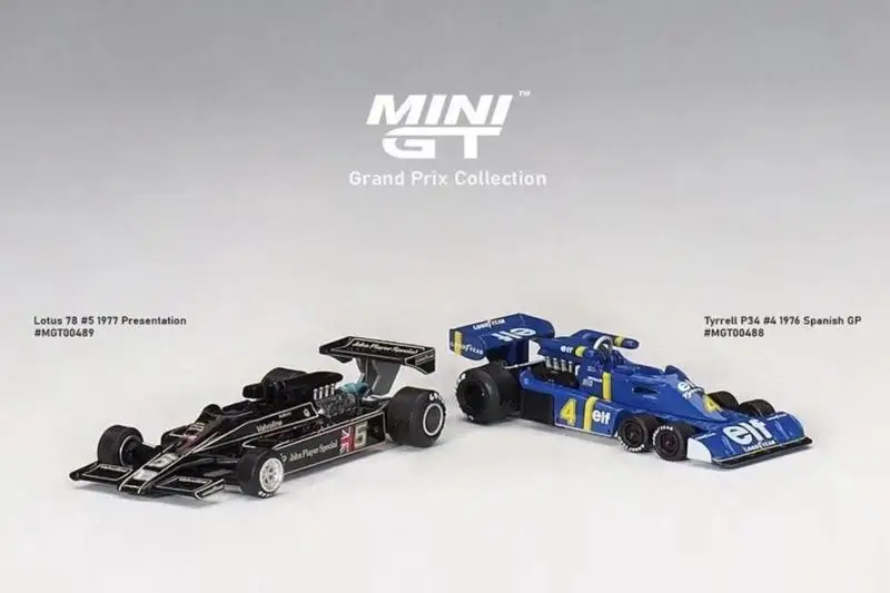 

MINI GT 1:64 Tyrrell P34 #4 Lotus 78 #5 F1 Collection of die-cast alloy car decoration model toys