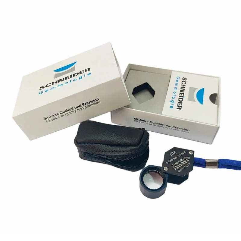Harald Schneider 10X Diamond Loupe,18mm Achromatic Aplanatic Triplet Lens,Jeweler Magnifier for Gem Grading & Inspection