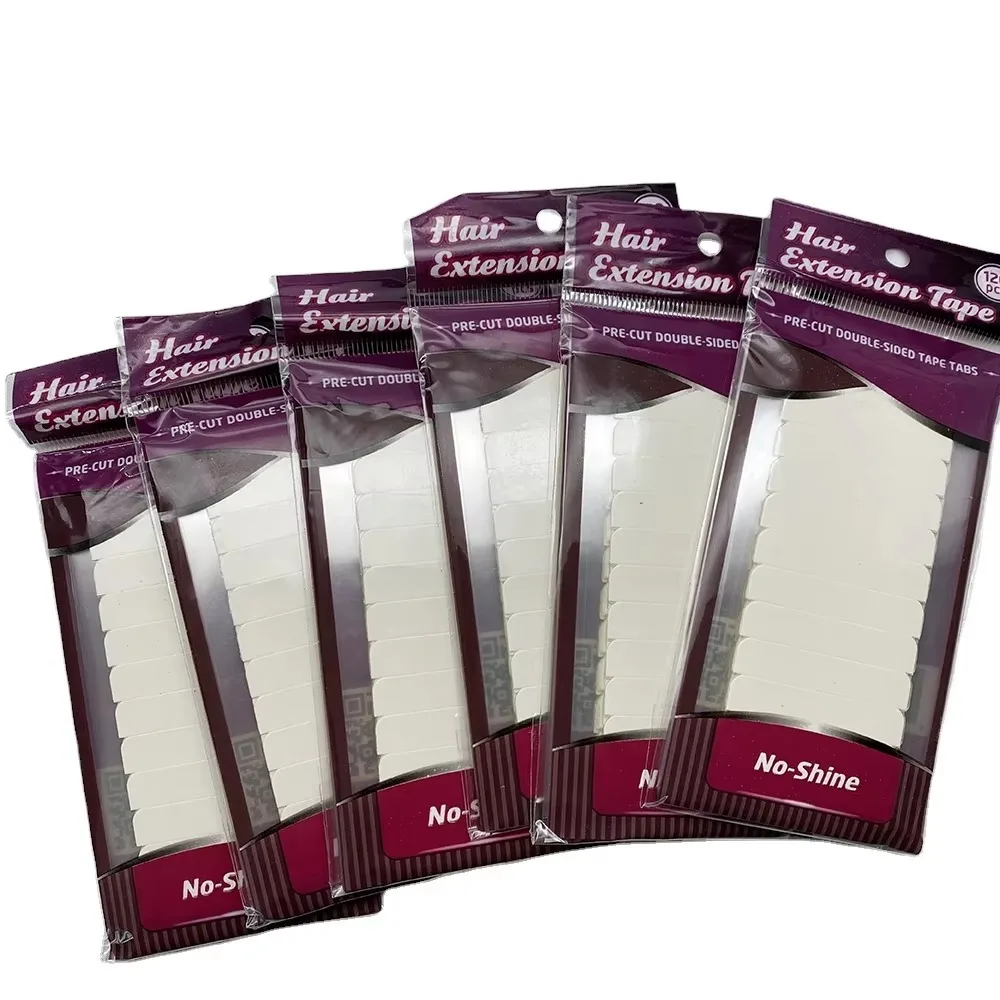 120 tabs/lots 10 sheets 0.8cm*4cm No shine white adhesive tape waterproof tape for tape hair extension image 3