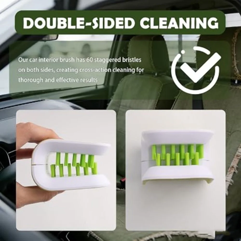 Multifunctional Car Interior Cleaning Brush Ergonomic Handheld U-Shaped Design Soft Dense Bristles Car Seat Belt Cleaning Tool