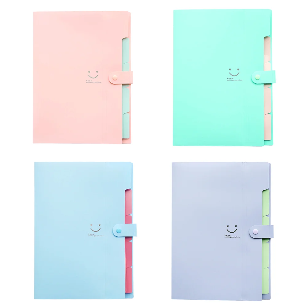 5 Pockets Expandable File Folder with Expanding Scalable Snap Closure Accordion