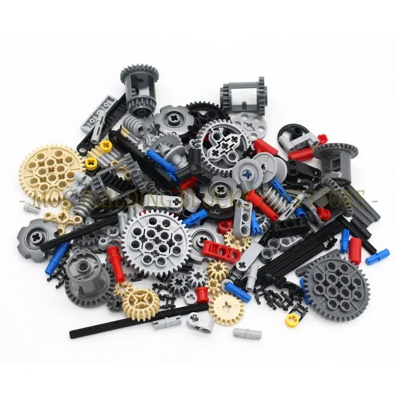 116pcs Moc High-Tech Bulk Gear Cross Axle Pin Conector Wheels Car Building Brick Blocks Compatible with Technical Toys