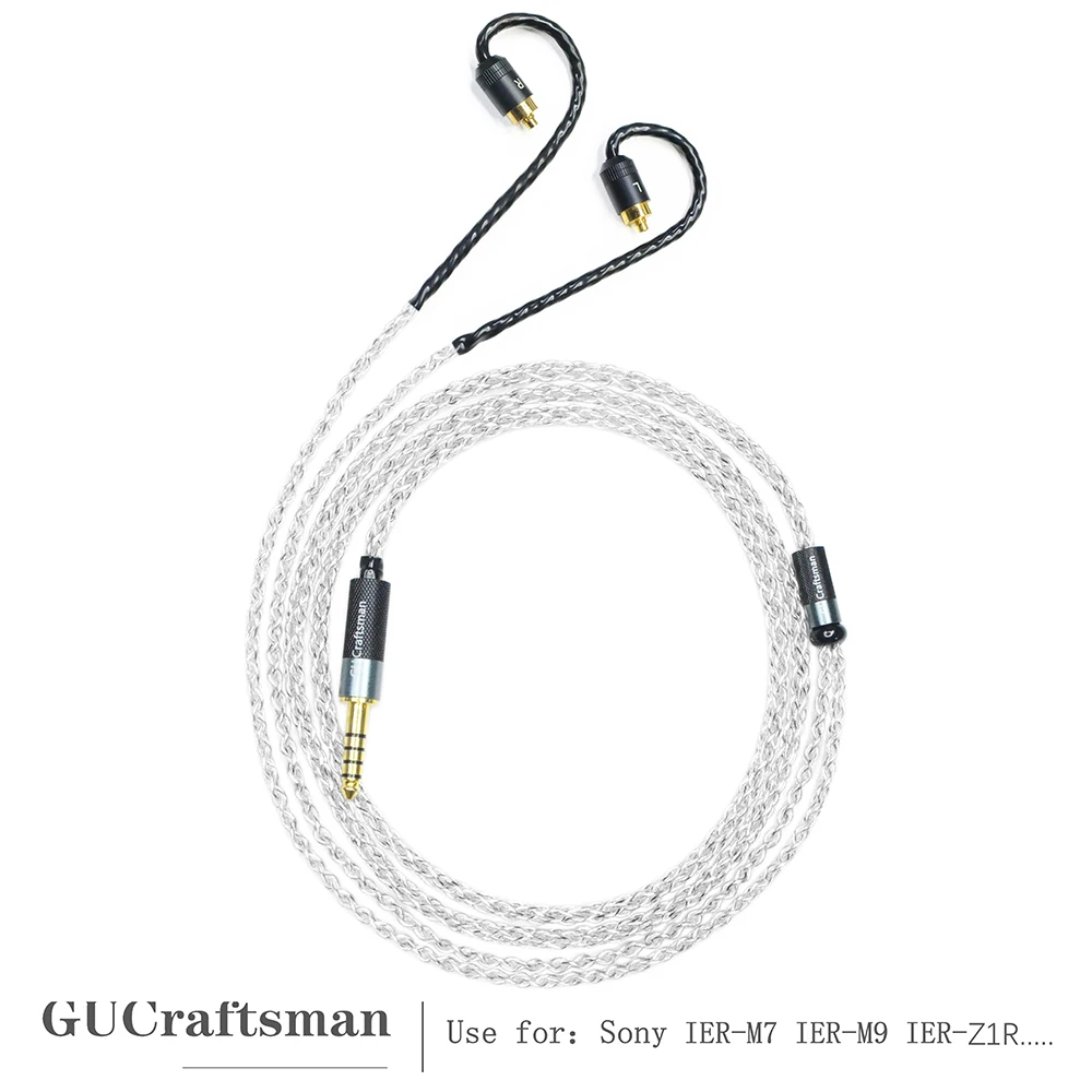 GUCraftsman 5N OFC Silver Plated+Graphene Earphone Replacement Cables for Sony IER-M7 IER-M9 IER-Z1R