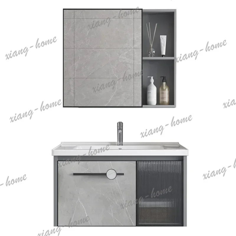 Waterproof Bathroom Cabinet with Smart Mirror Integrated Ceramic Washbasin Bathroom Vanity Cabinet with Sink Home Furniture