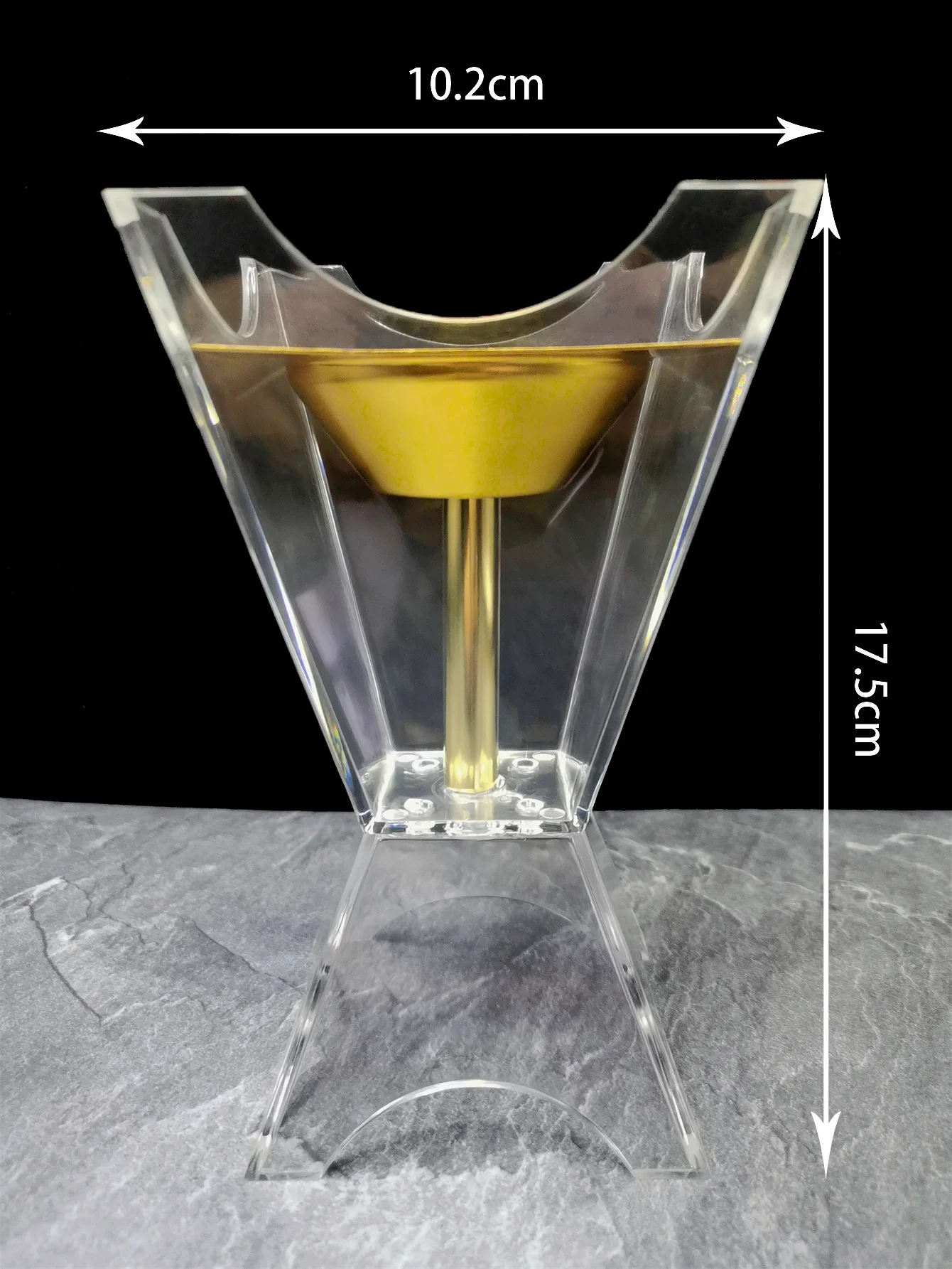 A handmade plexiglass incense burner, large size, four-sided transparent element incense burner, simple and fashionable sandalwood burner candle holder, indoor desktop decoration crafts ornaments, suitable for livestock, meditation, thinking, tea and daily home life decoration