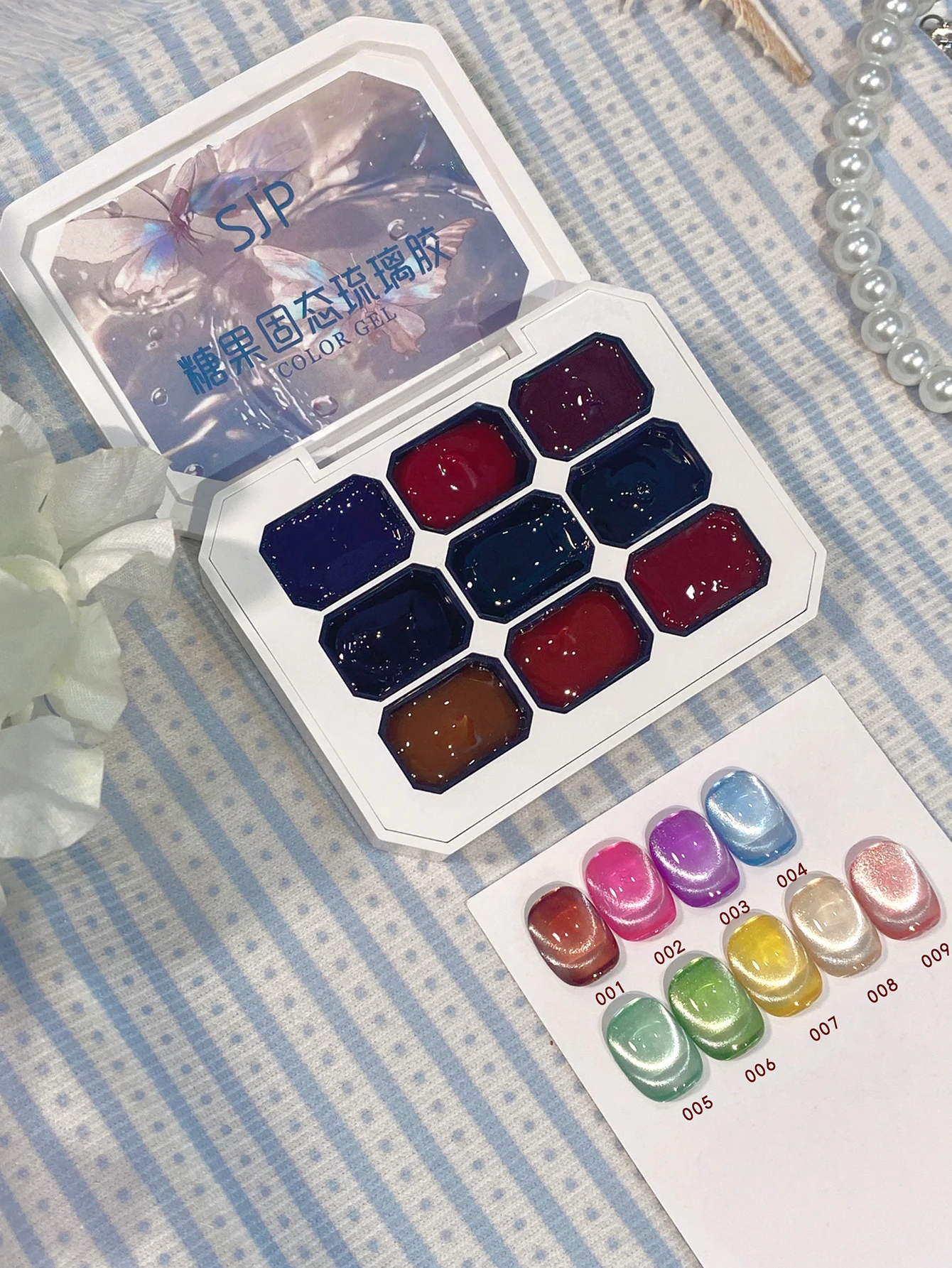9 colors Spring/Summer Solid nail polish Ice Transparent Jelly Dopamine Glass Candy Rainbow Macaron Color Series Gel Nail Polish