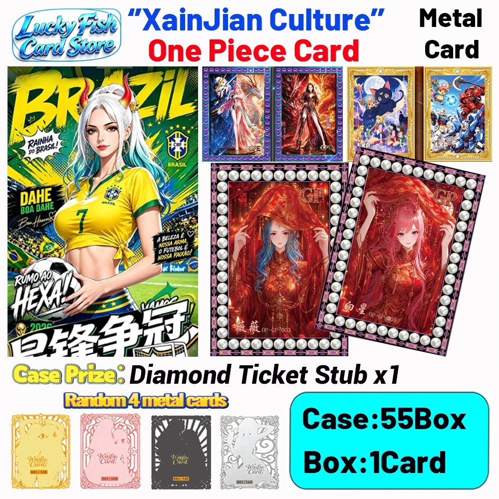 

Wholesale 2026 New XianJian 9 One Piece Metal Card Luffy Zoro Collections Card Hobby Collectibles Cards for Child Gifts Toys