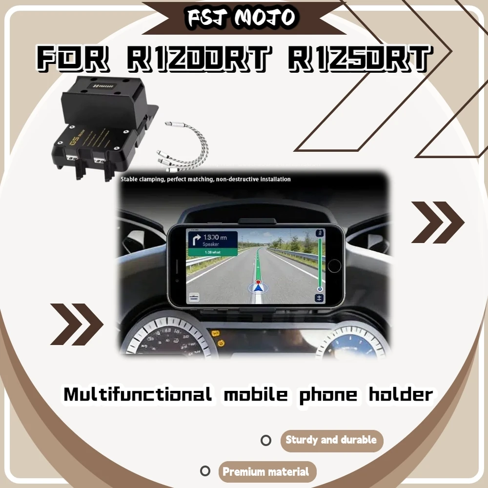 For R1200RT R1250RT Multi-Function Navigation Mount Built-In Wireless Charger Fast Charging For Mobile Devices On Rides