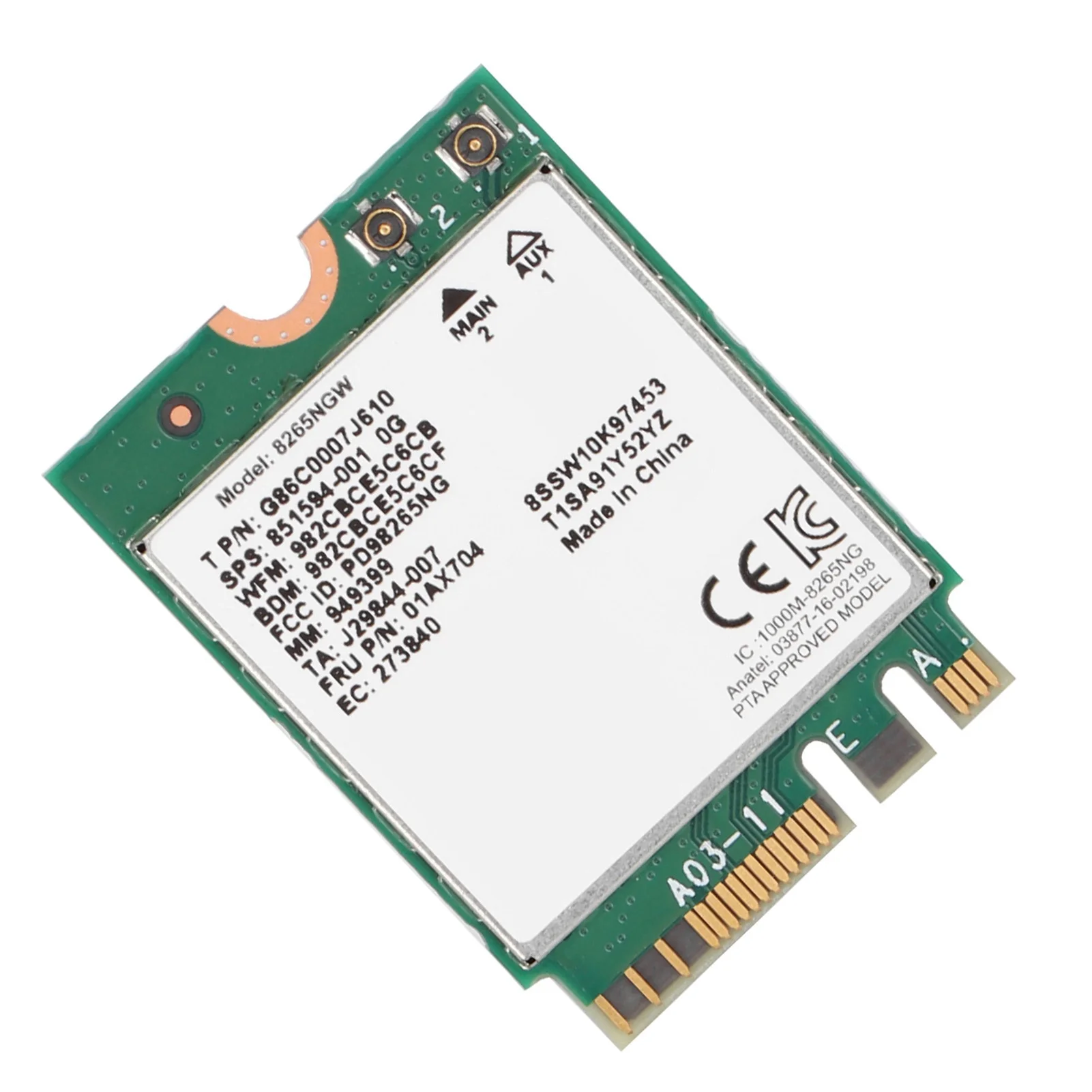 Bluetooth 4.2 For Intel 8265 867M 802.11AC 2.4G/5G Wireless Network Card For Lenovo