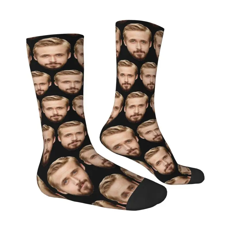 Funny Ryan Gosling Face Dress Socks Men Women Warm Fashion Novelty Crew Socks