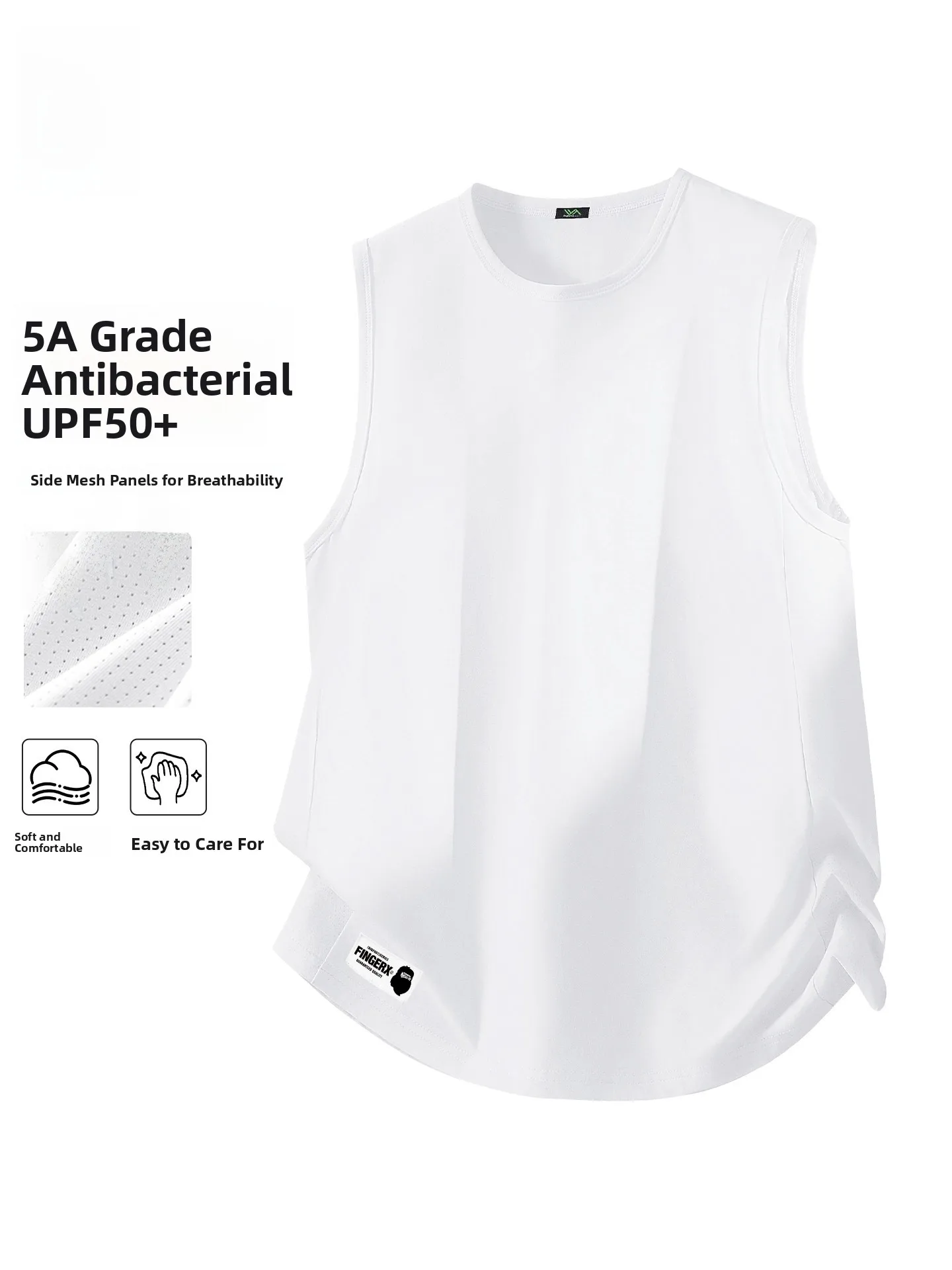 

FINGERCROXX Men's Svel Fitn Vest Qui Dry Lightweight Breathable Summer T-irt Polyester Elastic Fiber Sports Vest