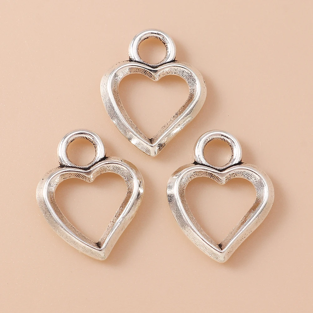 Leslie 30 Stück hohle, niedliche Liebesherz-Anhänger für DIY-Armbänder, Halsketten, Anhänger, handgefertigtes Schmuckzubehör – Detail 6