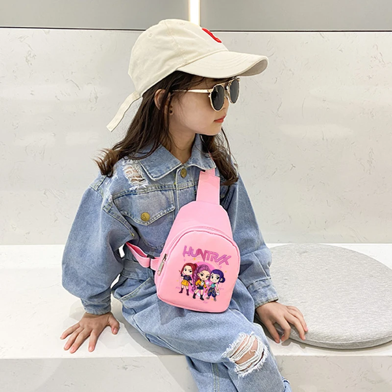 Bolsos de hombro KPop Demon Hunters para niños y niñas, bolso de pecho con figura de Anime de dibujos animados, bolsos cruzados de gran capacidad a la moda, bolso bonito para teléfono