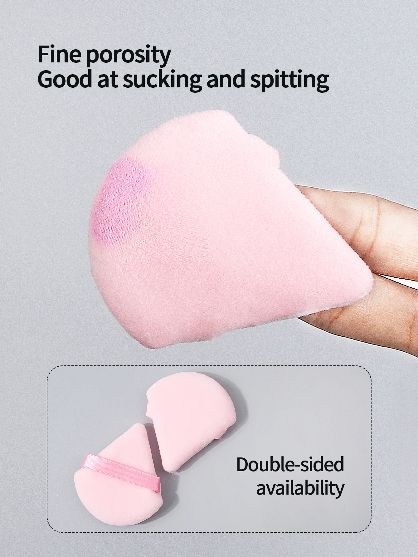 5 peças de sopro de pó triangular rosa mais vendido, uma ferramenta de maquiagem facial de dupla finalidade seca e molhada que não colheita em pó