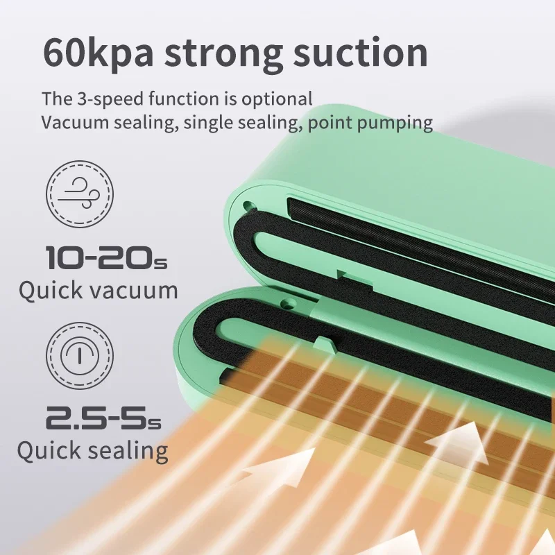 Xiaomi Mini Wireless Fully Automatic Vacuum Sealing Machine Household Small Portable Food Packaging Plastic Sealing Machine