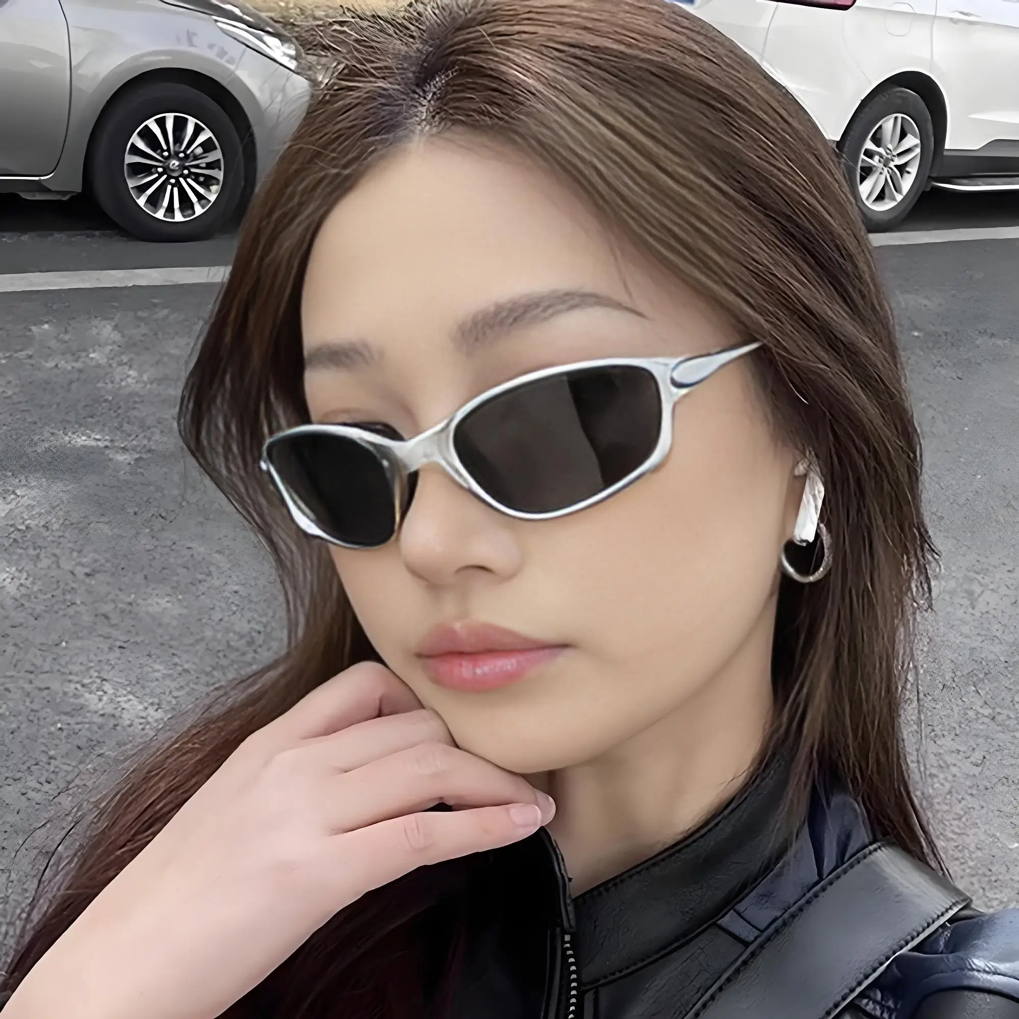 Modische Unisex-Fahrrad-Sonnenbrille, Metallschirme, UV400-Schutz für Outdoor-Sportarten, Angeln, Laufen, Wandern, Fahren