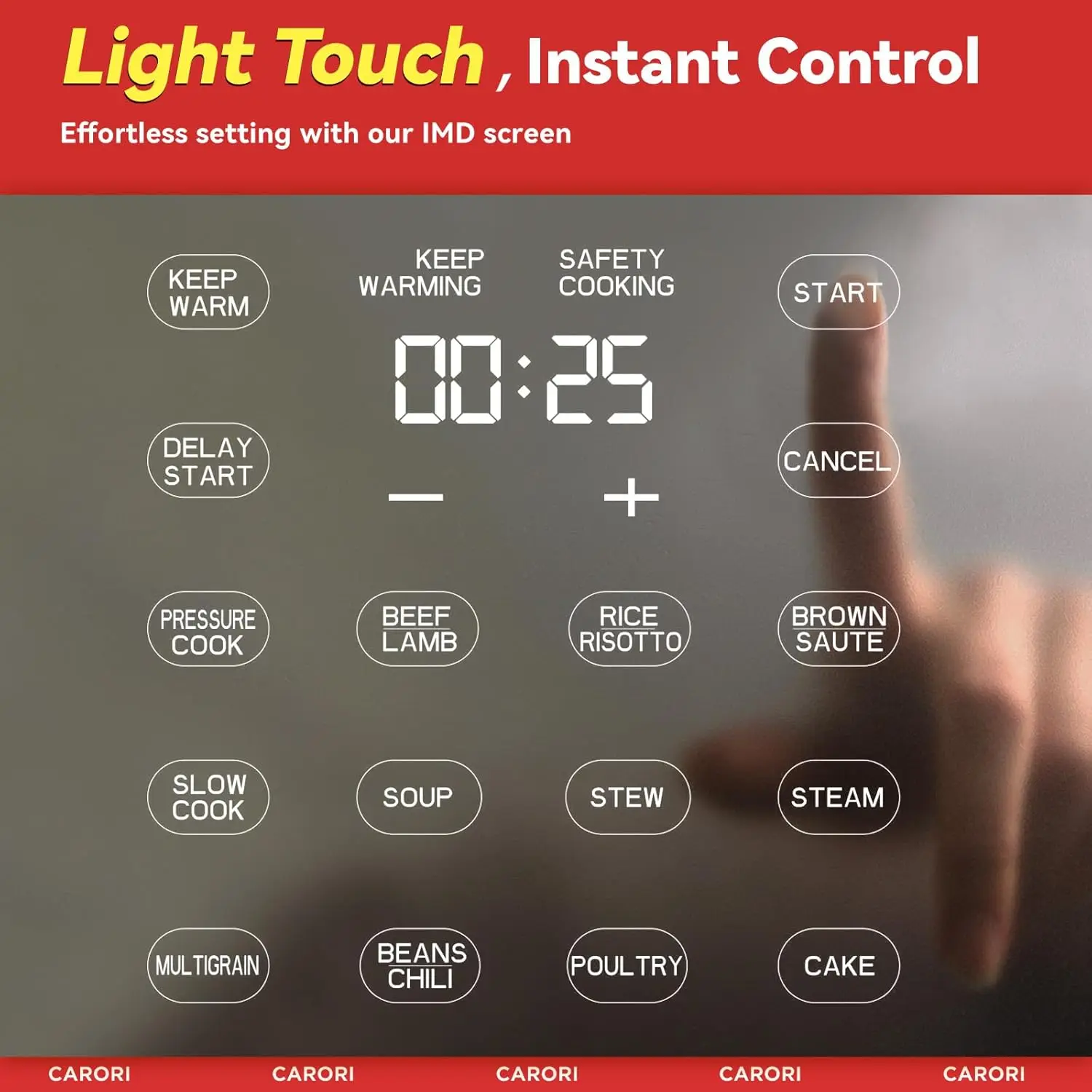 طنجرة ضغط كهربائية 9 في 1 سعة 6 كيو تي، وعاء داخلي من الفولاذ المقاوم للصدأ، 12 طباخ متعدد الوظائف قابل للبرمجة مع تصميم آمن للتنفيس، Ri