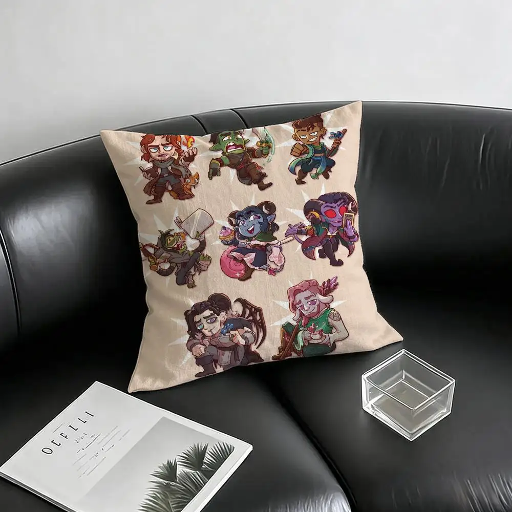 Game The Legend of Vox Machina Cushion Cover Natural Linen Pillowcase Set, All-in-One Decor for Sofa, Bedroom & Chair