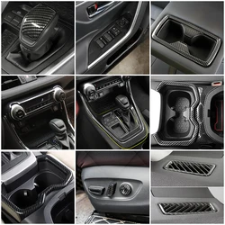 For Toyota Rav 4 Rav4 5 Gen 2019-2025 Carbon Fiber Printed ABS Interior Moulding Center Console Dashboard Modify Decoration