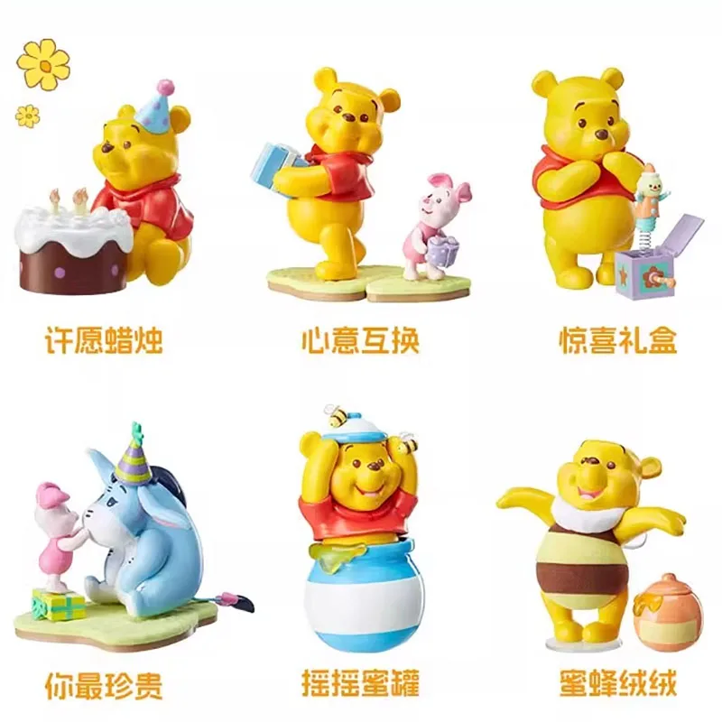 

Whole Set 6 Box Miniso Disney Friends Party Blind Box Winnie The Pooh Piglet Tiger Eeyore Action Figure Toys Gifts for Kids