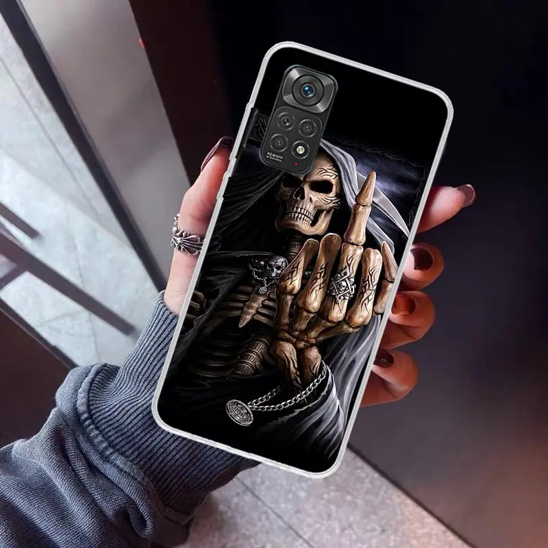 Grim Reaper Skull Skeleton Phone Case For Xiaomi Redmi Note 12S 12 11S 11 10S 10 Cover 11E 11T Pro Plus 9 9S 9T 8 8T 7 Print Fun