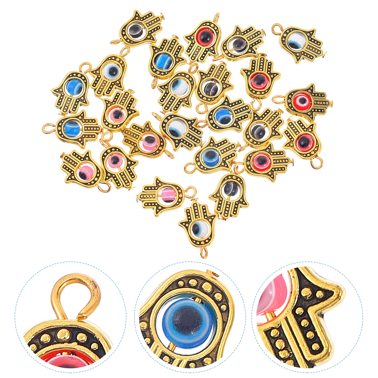 

25 Pcs Rotating Eyeball Pendant Evil Bead Charm Jewelry Beads for Making Charms Necklaces Decorative Zinc Alloy