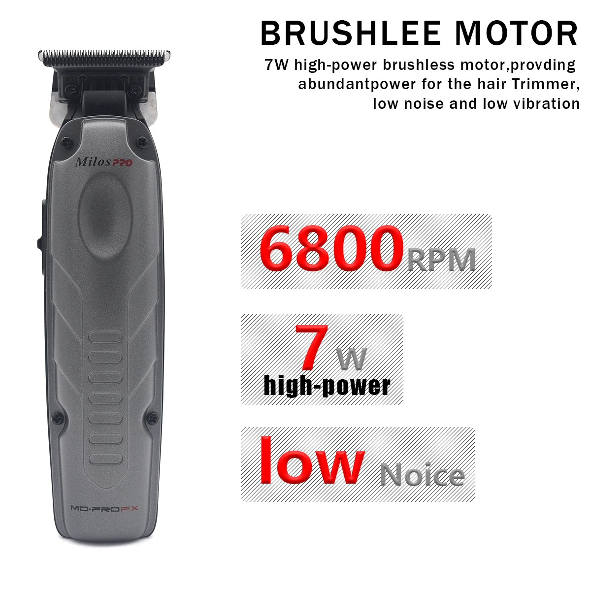 ميلوس برو المهنية فرش السيارات 6800 دورة في الدقيقة DLC شفرات مقص الشعر مع 2 بطارية قابلة للاستبدال صالون الشعر النفط رئيس المتقلب