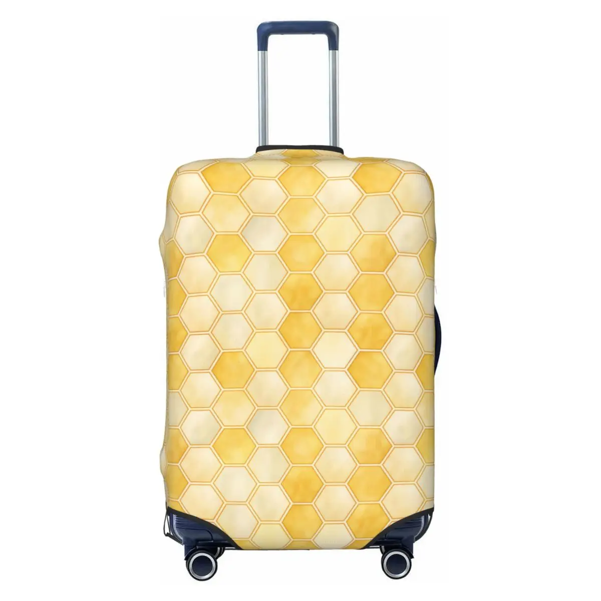 

Beige Yellow Watercolor Honeycomb Travel Luggage Cover Dust Proof Suitcase Cover Protector Fit 18-32 Inch