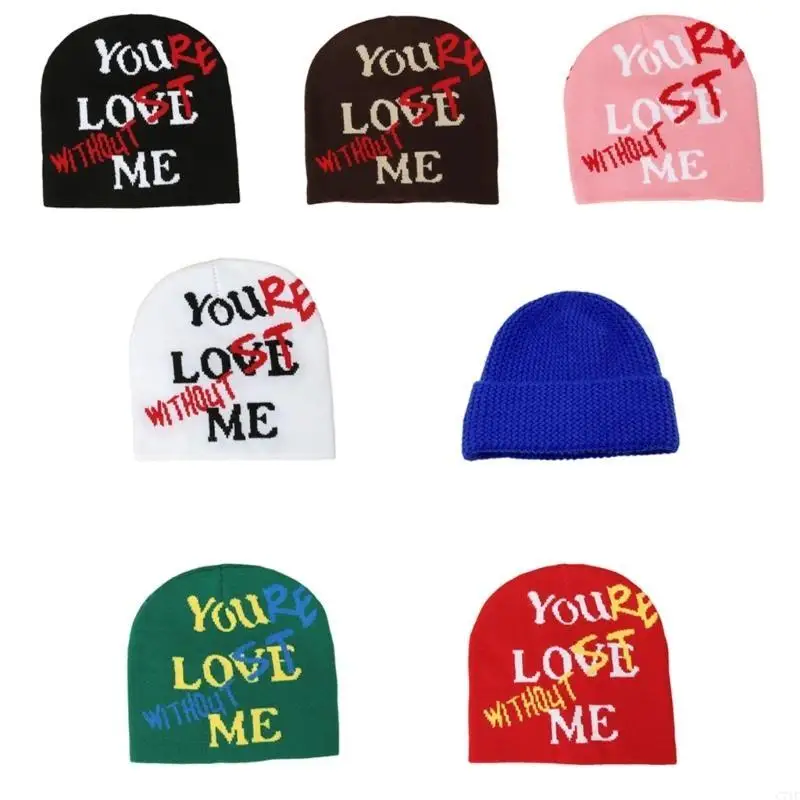 C71F Berretto fatto a mano all'uncinetto Cappello lavorato a maglia con lettera Cappello da teschio alla per ragazza degli