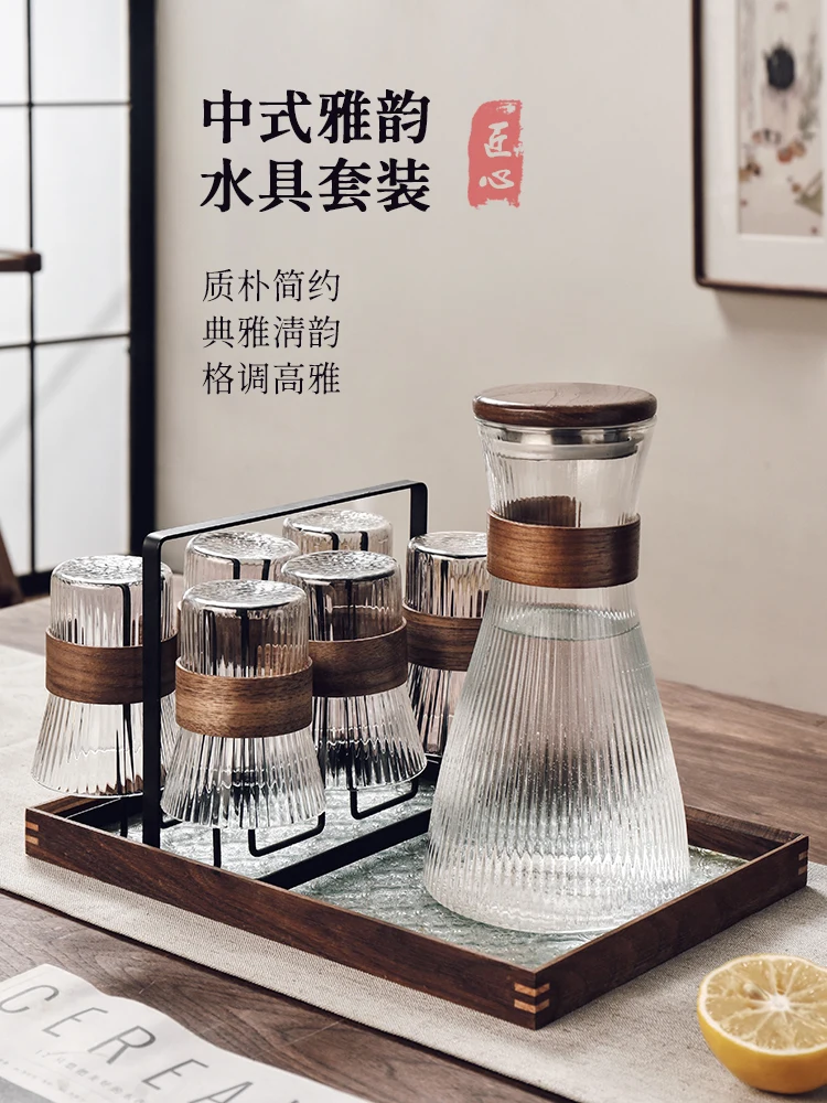 

cup household high temperature resistant teacup kettle set drinking cup living room family hospitality cup set tea set