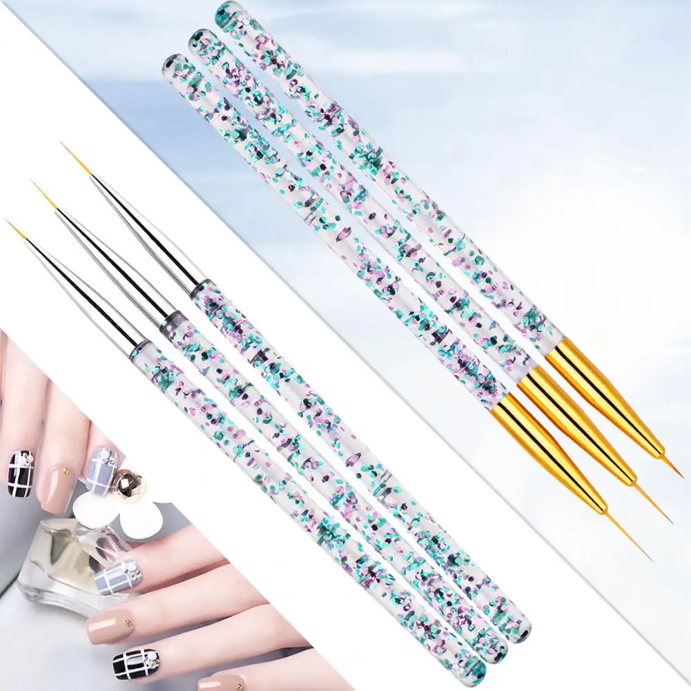 3Pcs Nail Drawing Pens Ultra-thin Nail Dotting Pens Acrylic Nail Art Carving Pens DIY Manicure Nail Art Liner Nail Art Pen