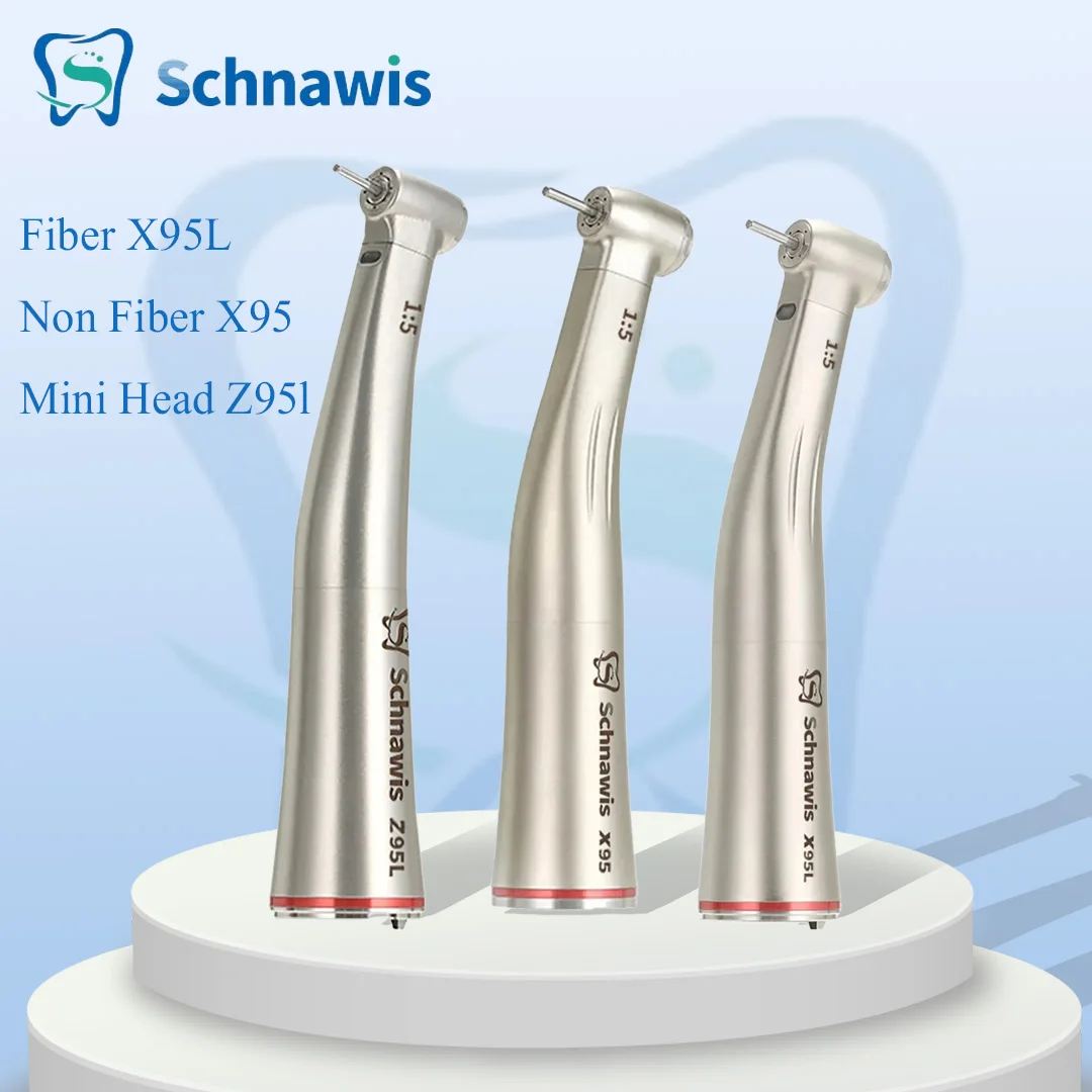 

X95L Dental Against Contra Angle 1:5 Increasing Speed Handpiece LED Fiber Optic Handpiece Inner Water Red Ring contraangulo