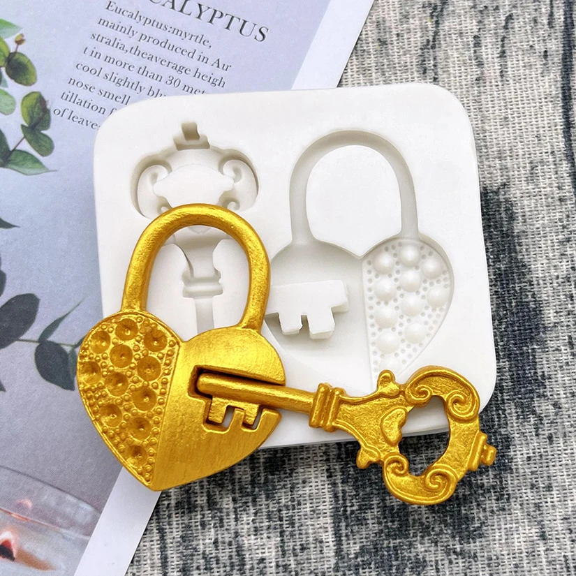 Love Lock Key Silicone Mold Fondant Cake Chocolate Candy Decorating Tools