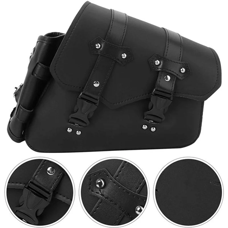 ABOK-Motorcycle Saddle Bag Rocker Bag Side Tool Bag Rocker Bag Bicycle Replacement Accessories Black Versatile view 5