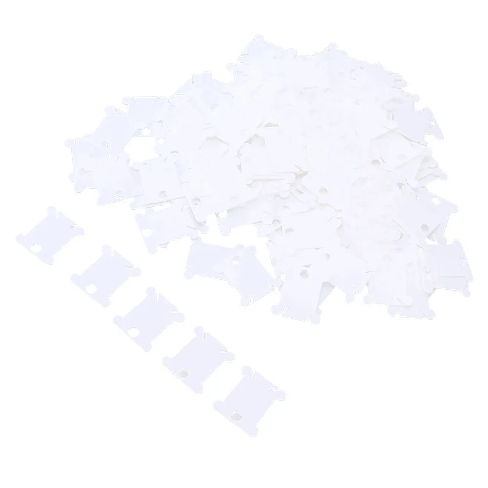 300pcs Practical Plastic Floss Bobbins White Sorting Storage Function Thread Organizer Embroidery Floss Cards For Cross Stitch