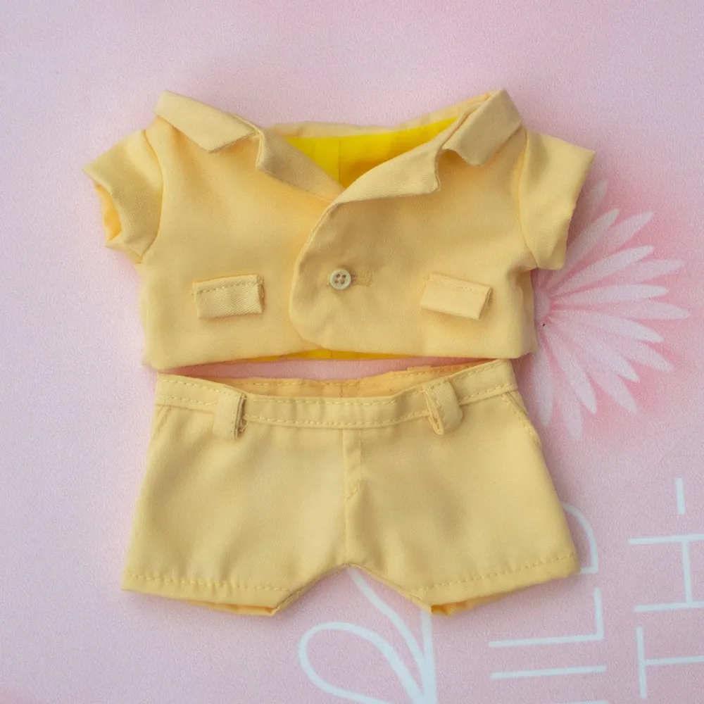 Light Yellow Short Sleeve Blazer 3-piece Suit Multiple Combinations Outfit For 20cm Cotton Doll Formal Commute Doll Clothing Set